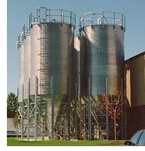 Image: Corrugated Silos constructed of galvanized steel